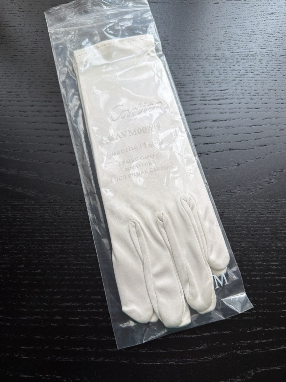 Cartier Ivory Gloves with Logo Embossing Brand New